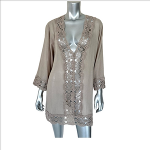 🌴blue island 🌴 beach cover up beige  size medium